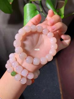 和田玉藕粉手串