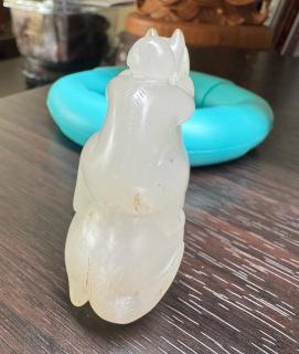 玉器动物园 明马上封侯 和田玉冰白玉籽料 冰白玉自战汉以来真的绝迹